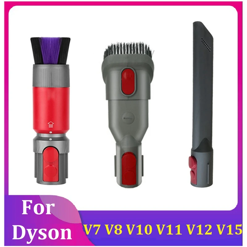 

For Dyson V7 V8 V10 V11 V12 V15 Vacuum Cleaner Traceless Dust Removal Soft Brush+2 In1 Brush+Flat Suction Head Parts