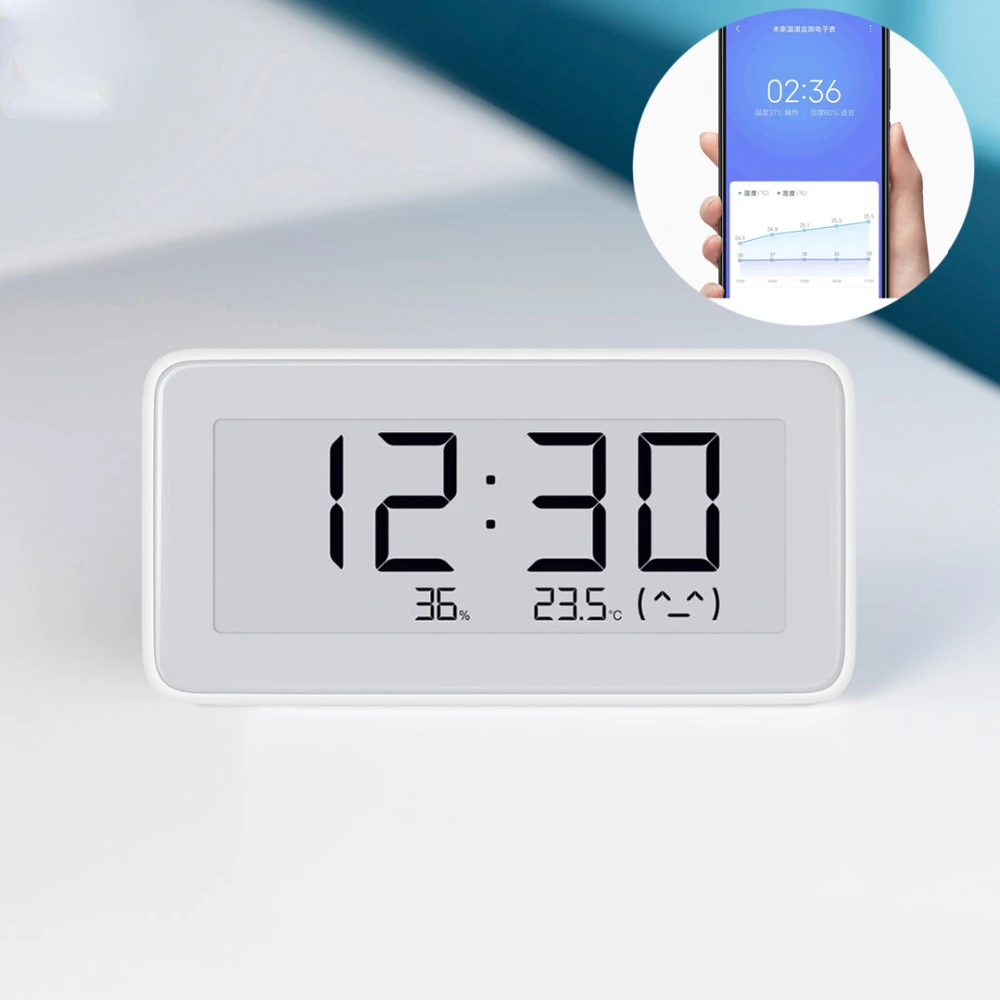 NEW Mijia BT4.0 Wireless Smart Electric Digital clock Indoor Hygrometer Thermometer E-ink Temperature Measuring Tools MI