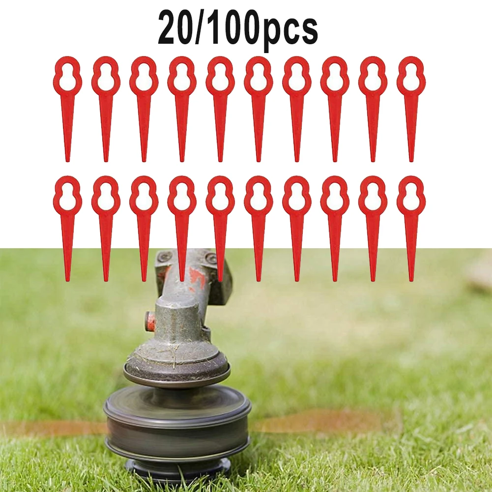 

20/100pcs 83mm Universal Plastic Blades For Cordless Lawn Mower Replacement Blades Garden Grass Cutter Blades For Strimmer-Red