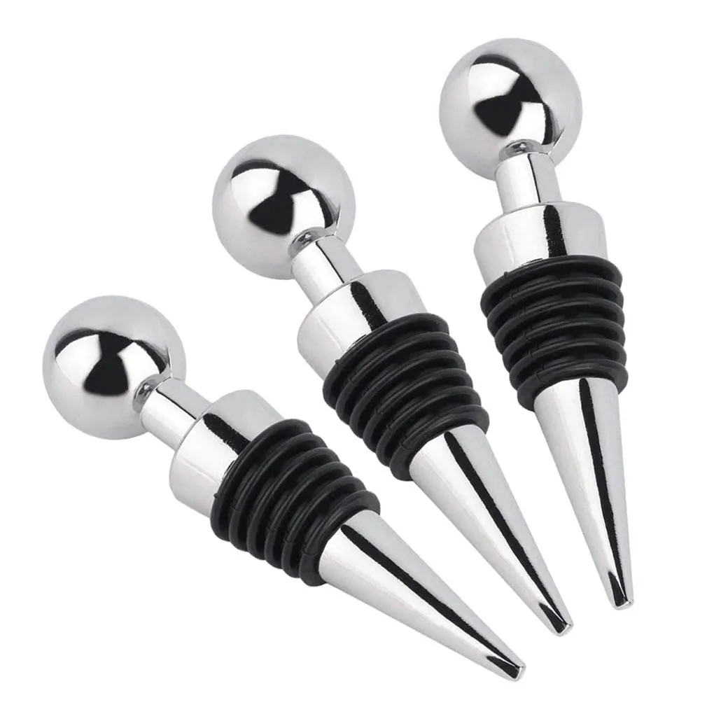 

Round Head Wine Bottle Stoppers Reusable Zinc Alloy Champagne Bottle Stoppers 6 Wire Champagne Sealer Wine Bar Tools Party Gift