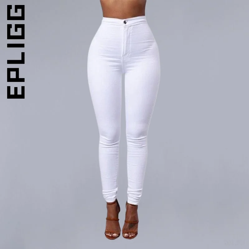 

Epligg Skinny Women Jeans 2022 Denim Pants Korean Slim Y2k High Waist Denim Pencil Jeans Pants Washed Woman Trousers