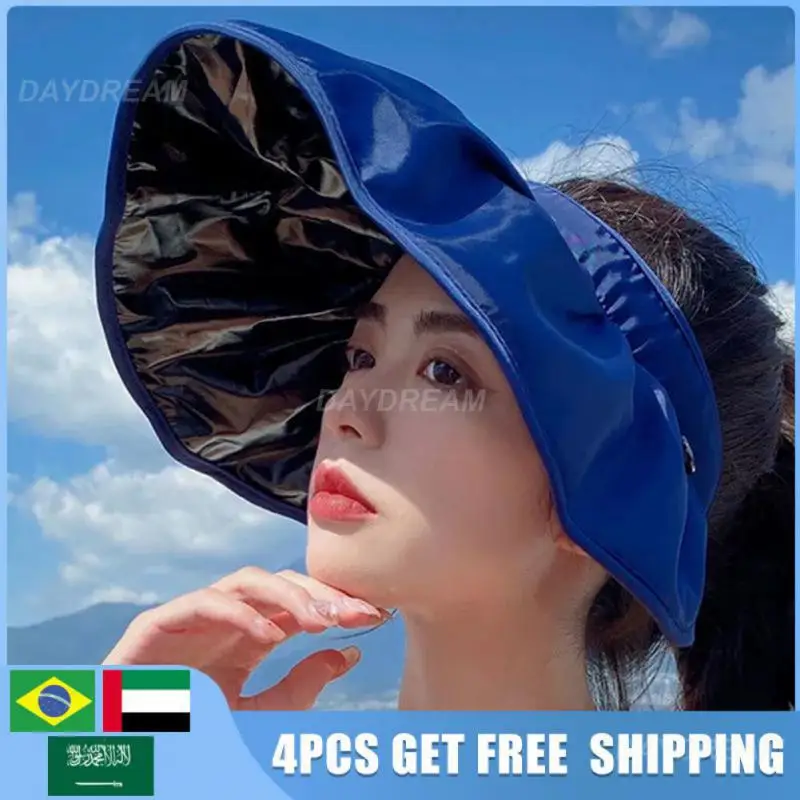 

Visors Cap Wide Large Brim Fashion Sun Hat Uv Protection Sunscreen Cap Empty Top Hair Accessories Dual-use Headband Sunshade Hat