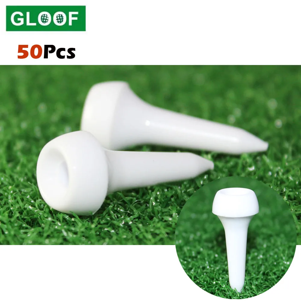 50Pcs/Set Golf Tee Ball Nail Golf White Plastic Tees Set Golf Ball Nails Training Aids Balls Standing Sticks