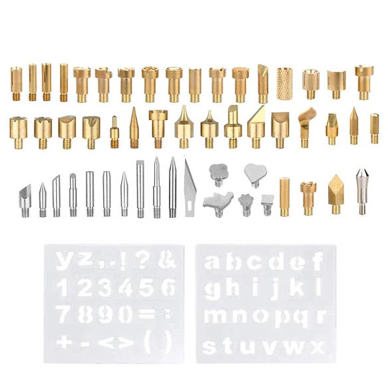 

1 Set of 53 Sets of Heat Transfer Tools, Pyrography Head, DIY Carving Tools, Electric Resistance, Engraved Head