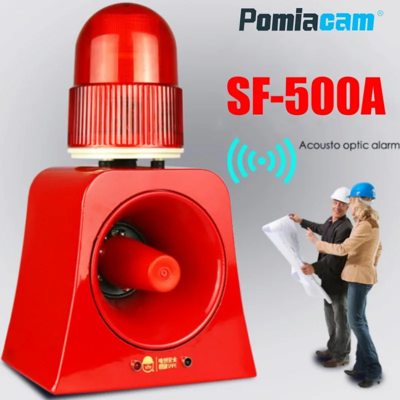 Enlarge Microwave Sensor Alarm SF-500A Wireless Industrial Sound and Light Alarm Device LED Flash Beacon Light Sound Siren with USB Port