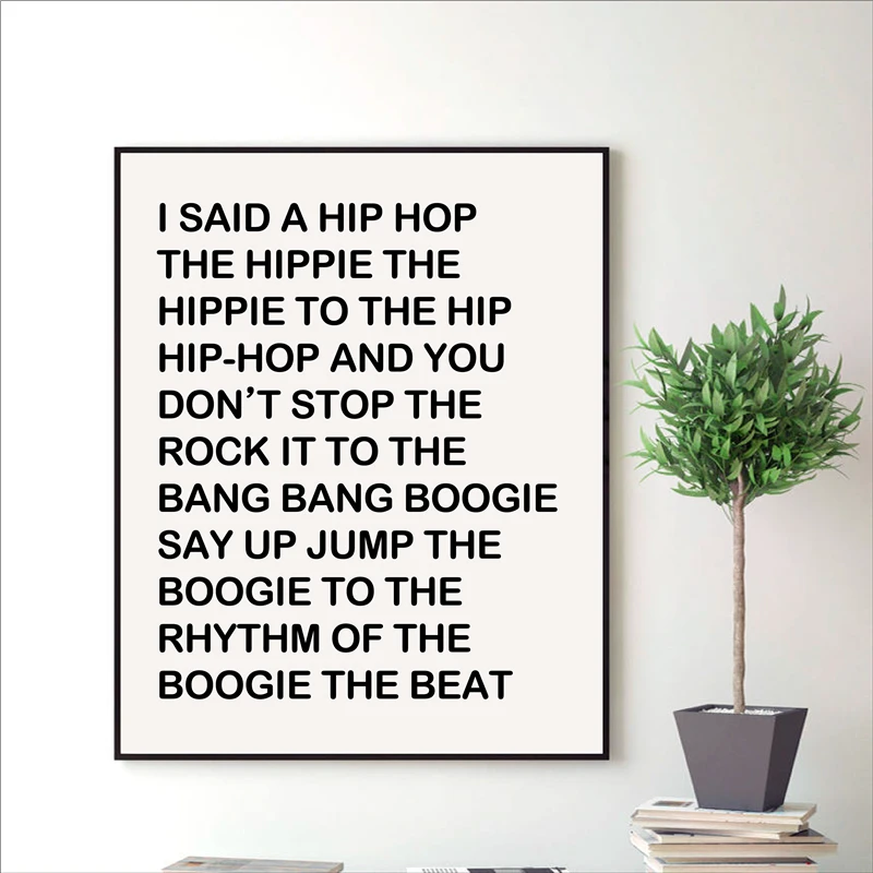 

Poster and Print Rapper's Delight Lyrics Hip Hop Art Canvas Painting Bar Pub Wall Home Decor I Said A Hip Hop Picture