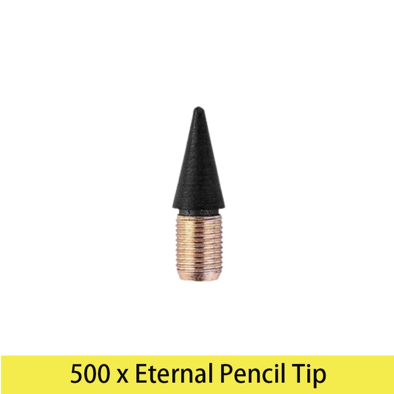 

500Pcs Pencil Inkless Tips Nib Pen Everlasting Writing Nibs Tip Replacement Pencils Eternal Refills Replacements Infinite