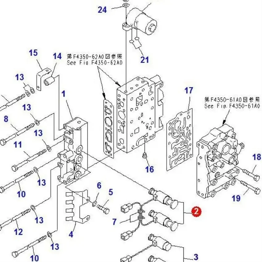 Excavator Loader Solenoid Valve WA320 WA380 WA470 WA250 714-11-16840 714-11-16830