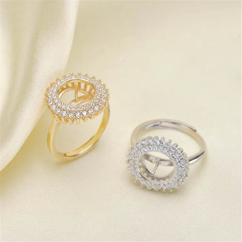 Wholesale Classic 925 Silver Ring Accessories Settings Adjustable Blank Pearl Ring Setting Base For Women Diy Jewelry Making