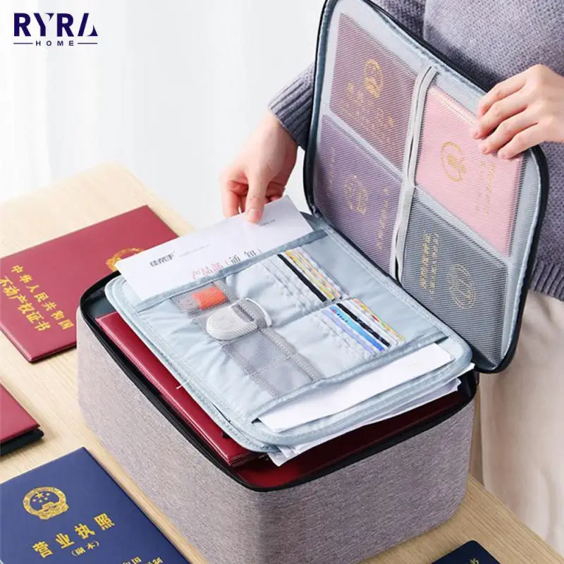 

Portable Document Storage Organizer Bag Handbag Organizer Large Capacity Multi-Layer Travel Passport Organizer For Home Office