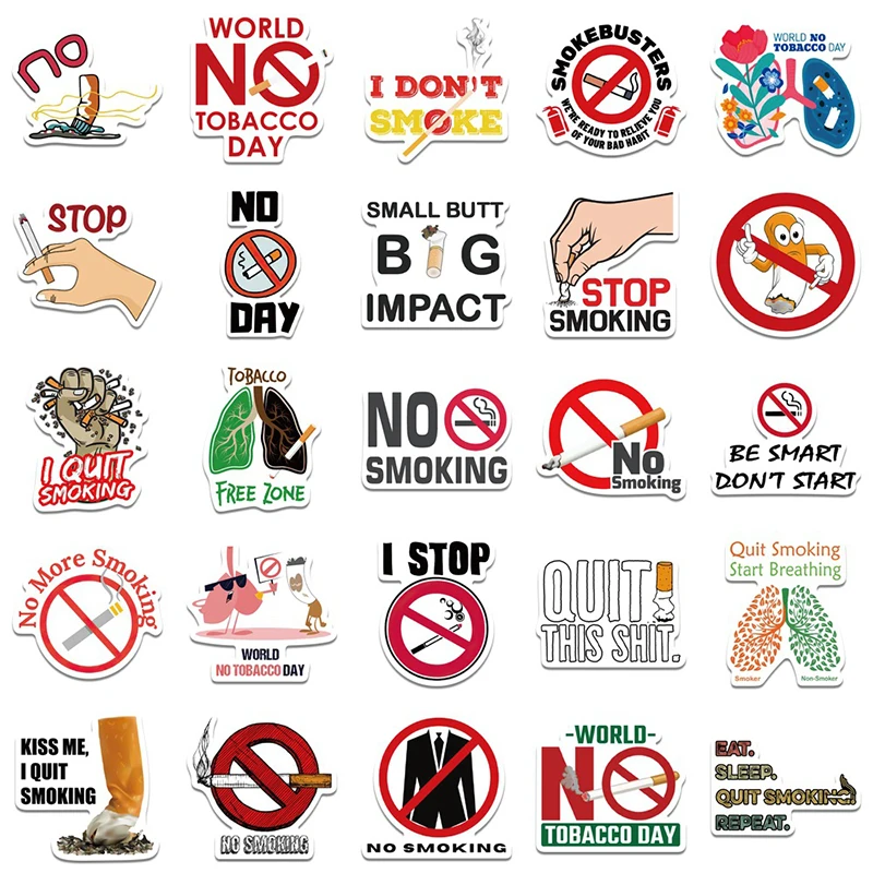 Наклейки граффити не курить мир 10/50 шт. |