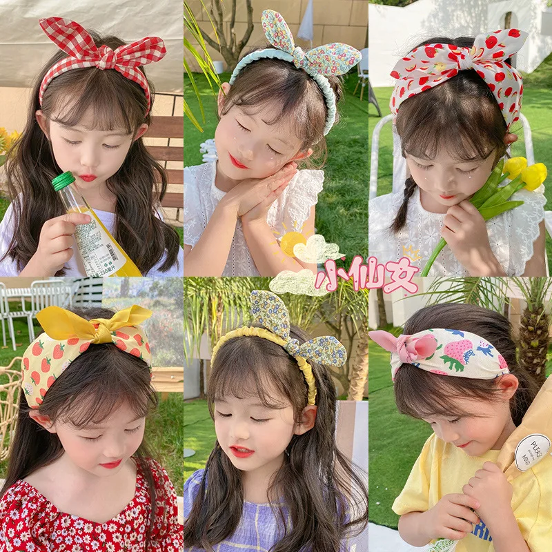 

2022 New Summer Hair Hoop for Little Girls Flower Fruit Bows Princess Non-slip Head Band for Baby Girls Hair Accessories Outdoor