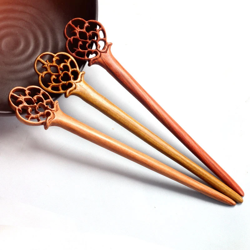 

Chinese Ancient Style Elegant Hairpin Wooden Headdress Women Bridal Hair Accessories XRQ88