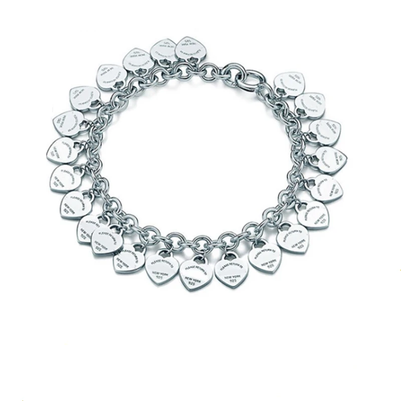 

1: 1S925 Sterling Silver Classic Simple Personality Style Grand Slam Love Pendant Bracelet, Gift for Ladies Party