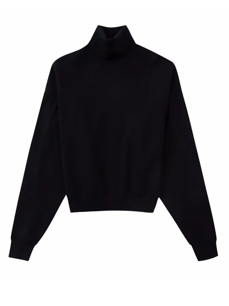 

2022 Autumn Winter Women Knitting Pullover Sweaters Fashion Loose Stand-UP Collar Female Street Solid Sweater Clothing