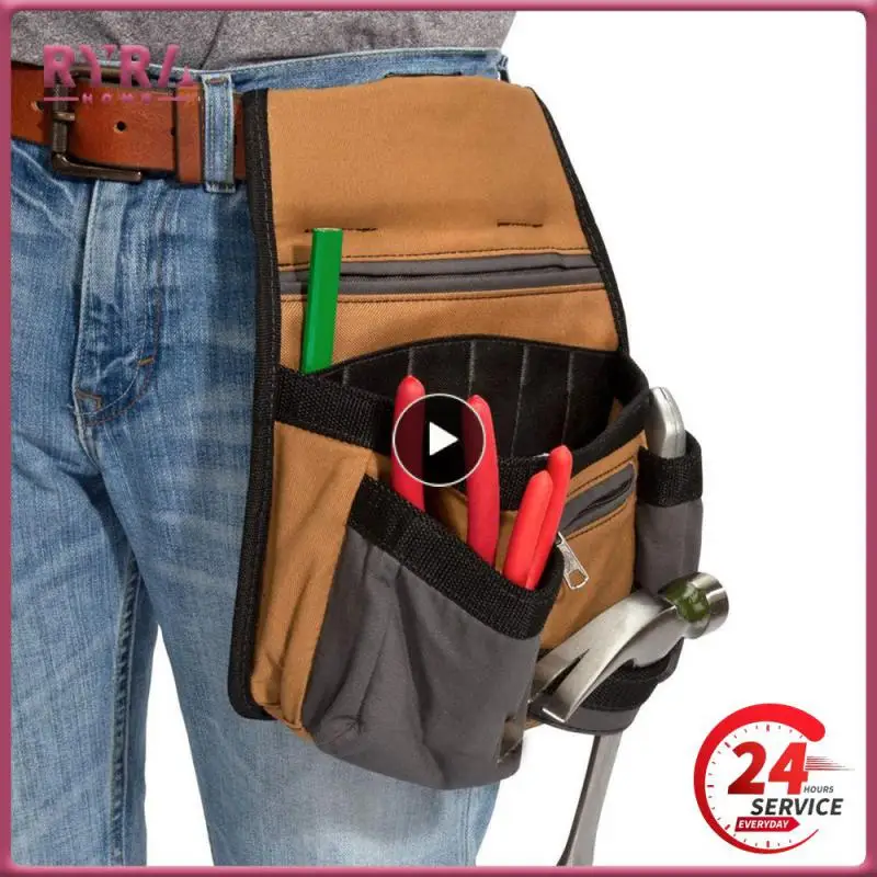 

Canvas Kit Multi-pocket Tools Thickened Canvas Material Toolkit Suitable For Hardware Maintenance Workers Fanny Pack Storage Bag