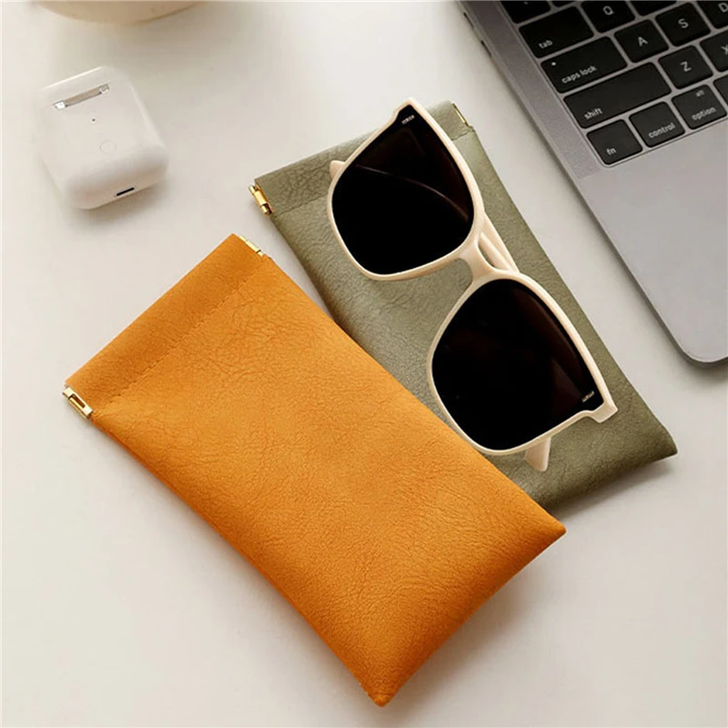 

Soft PU Leather Glasses Bag Sunglasses Box Portable Waterproof Pouch Glasses Protective Cover Eyewear Storage Bag