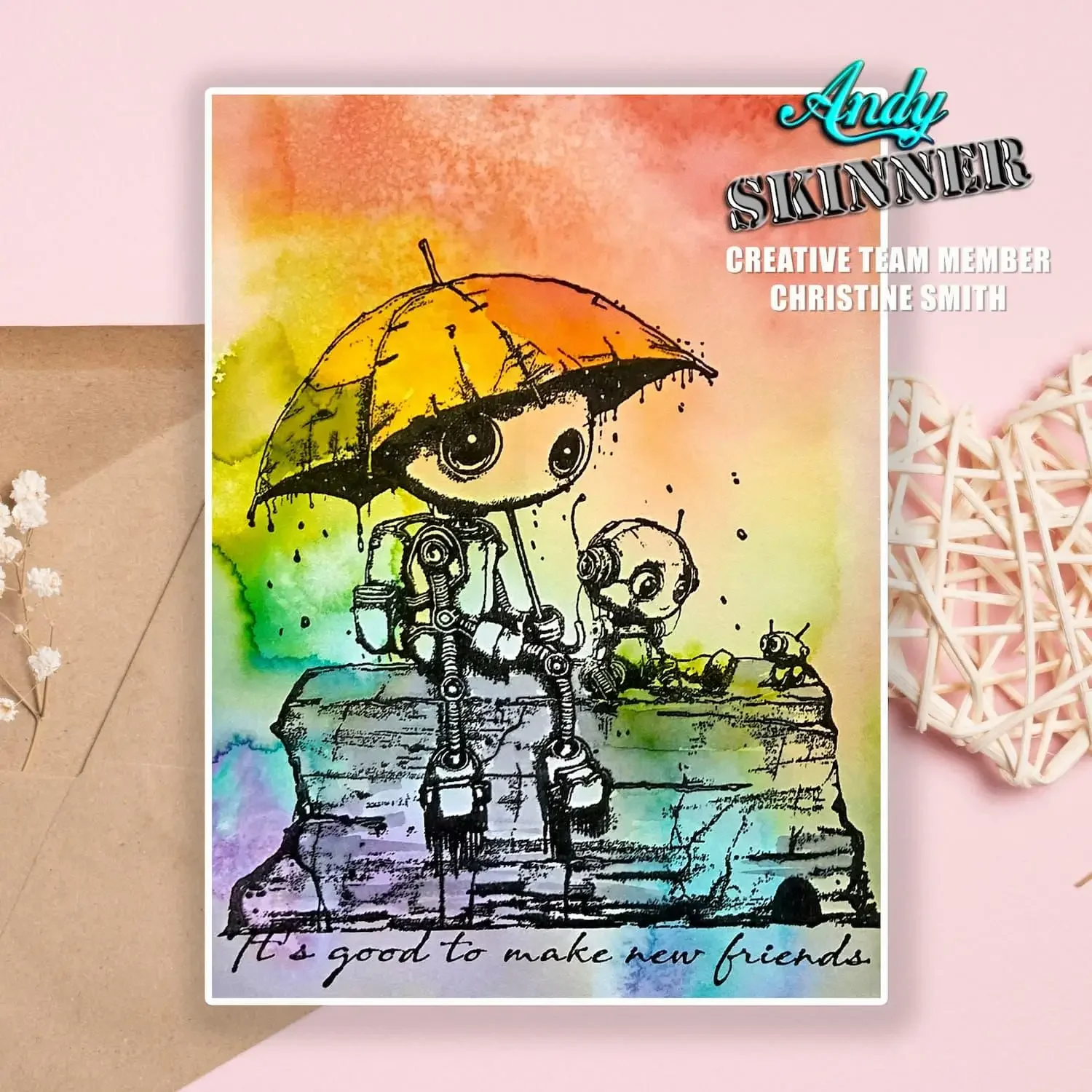 Новинка штампы для дождливого дня ботология Стирайте заботы друзья расправьте