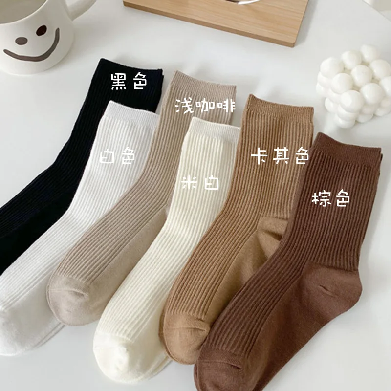 

Осенне-зимние носки в стиле молочного чая средней длины