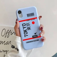 ins light ticket airplane phone case for iphone 11 12 13 mini pro xs max 8 7 6 6s plus x xr solid candy color case
