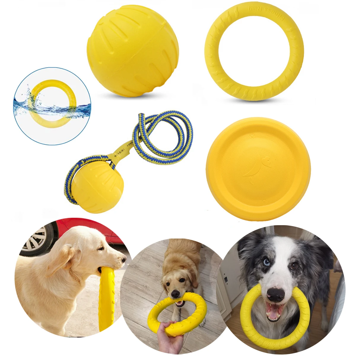 «Dog Toys Pet Flying Discs EVA Dog Training Ring Puller Resistant Bite