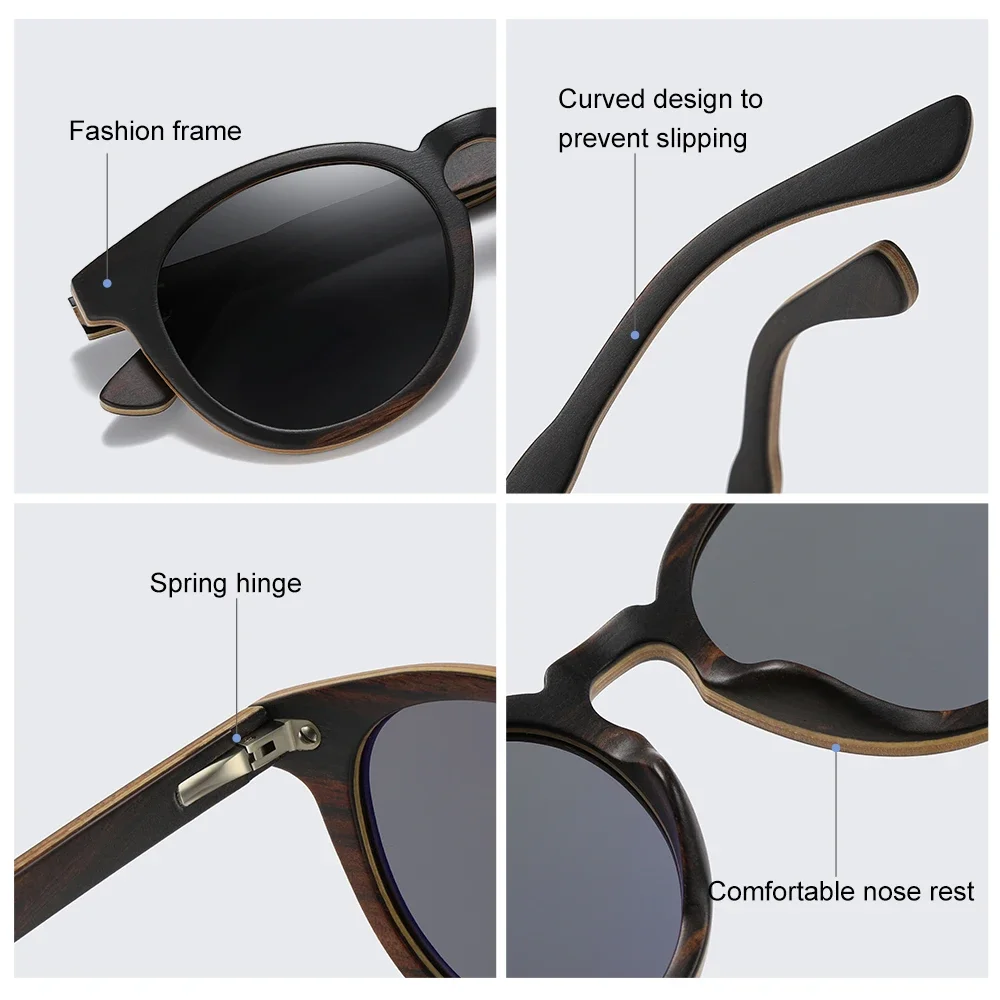 Солнцезащитные очки с бамбуковой древесиной для мужчин и женщин классические