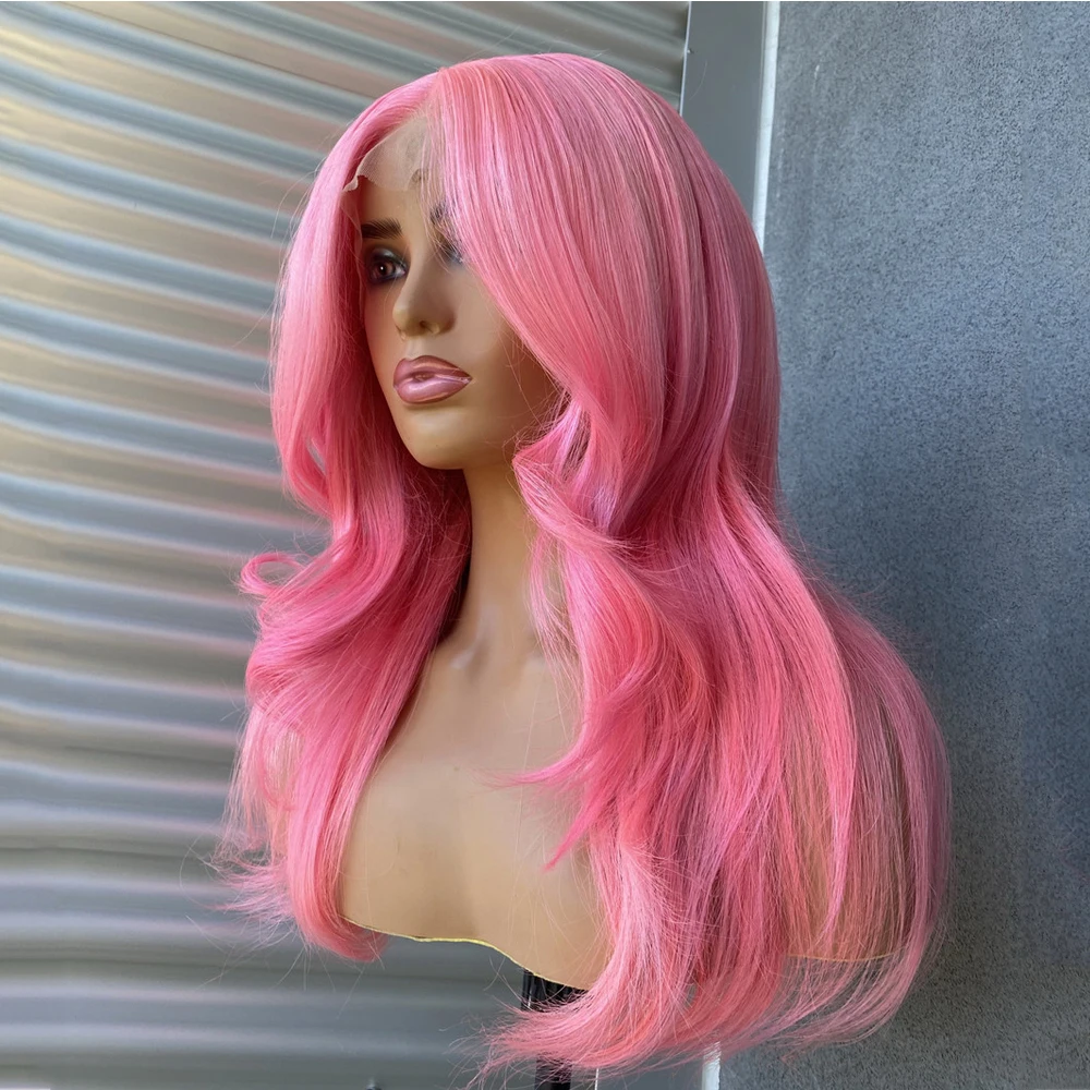 Индивидуальный синтетический передний парик из смеси человеческих волос