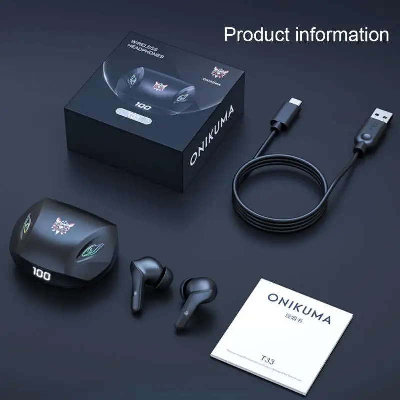 

TWS-стереонаушники T33 с микрофоном и поддержкой Bluetooth