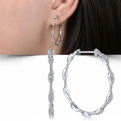 Серьги-кольца Huitan из циркония