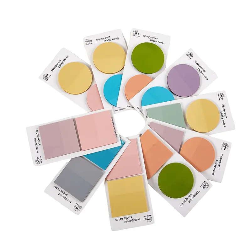 

1 Set Of Morandi Multi-coloured Transparent Sticky Notes Daily To-do List Sticky Notes Student Office Stationery Supplies