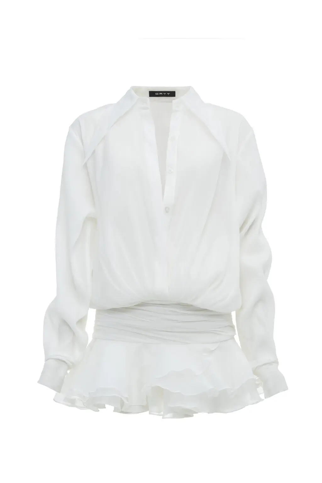 Женское мини платье-рубашка с оборками Renee Melrose