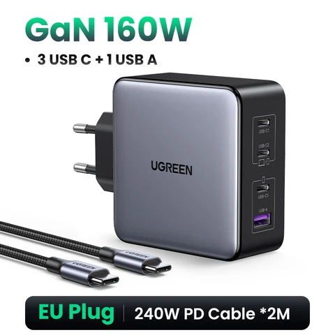 Устройство зарядное UGREEN, USB Type-C, 160 Вт, QC4.0 3,0
