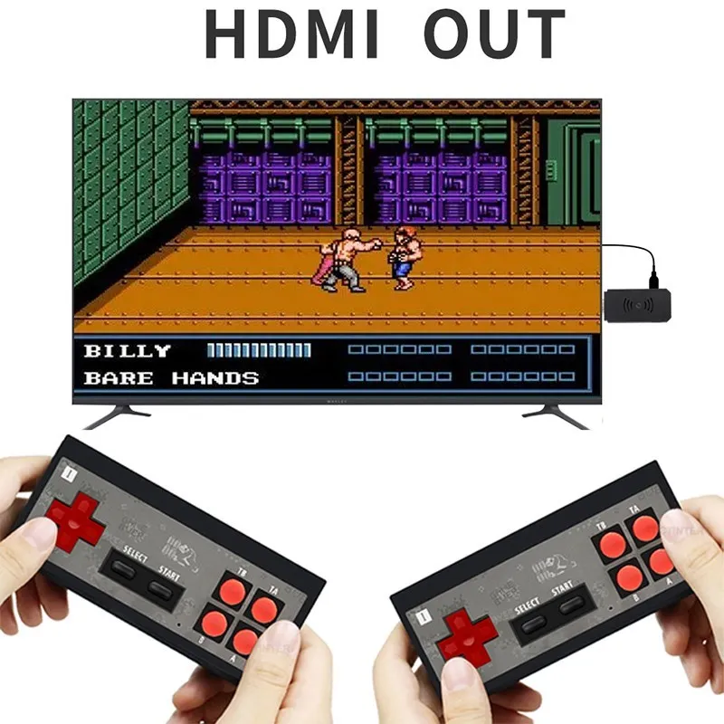 

New 4K video game console HDMI mini joystick built-in vintage game 1800 classic 8-bit game dual wireless game handle