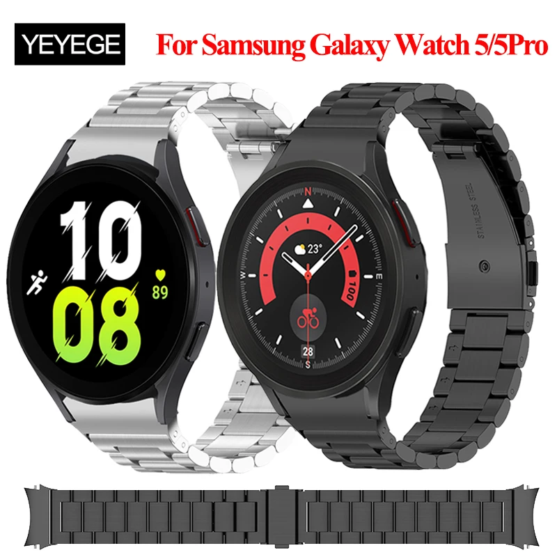 No Gaps Stainless Steel Band For Samsung Galaxy Watch 5 4 40mm 44mm Strap Curved end Metal Bracelet For Galaxy Watch 5 Pro 45mm