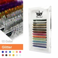 mix colors glitter shiny classic lashes trays 3d eyelash extensions make up for party use