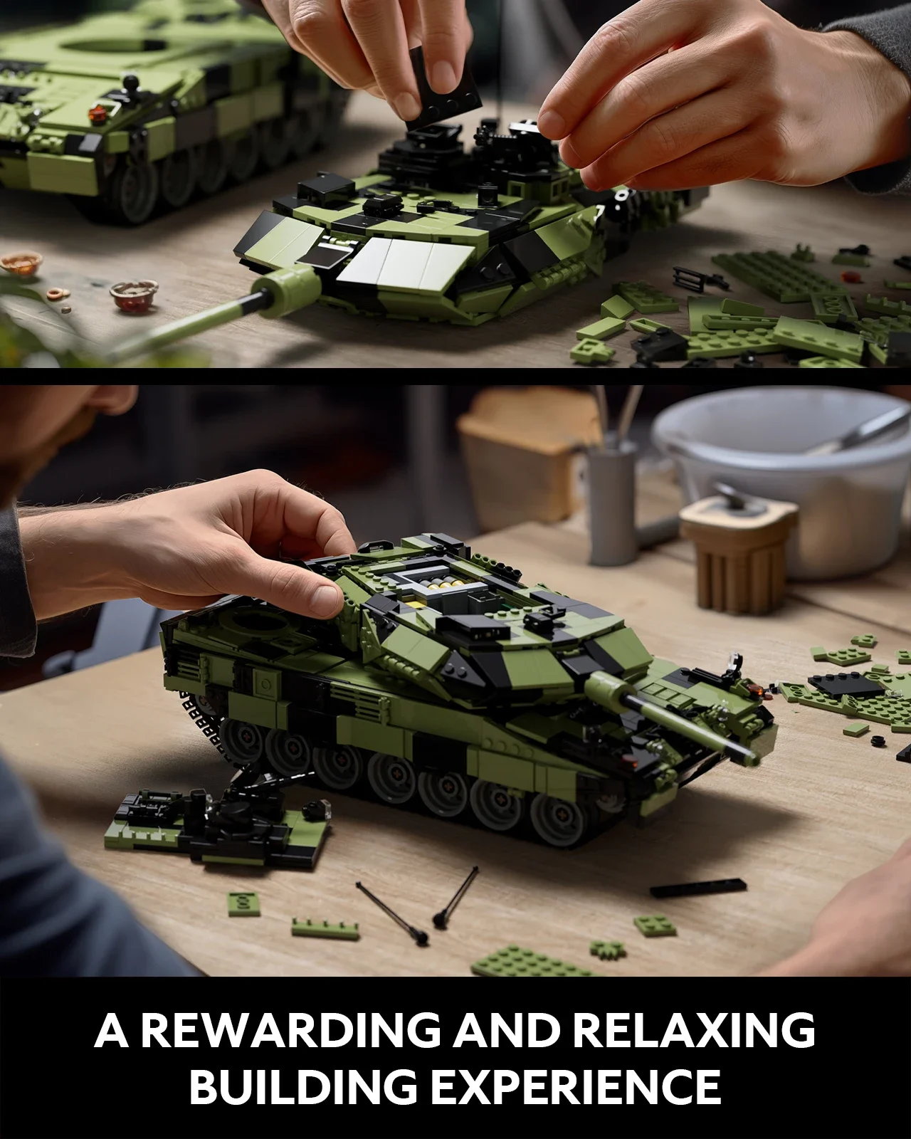 Фото Военный танк Leopard II A7 для взрослых, Коллекционная армейская модель для сборки подарка, идеально подходит для военных энтузиастов NF10269A №3