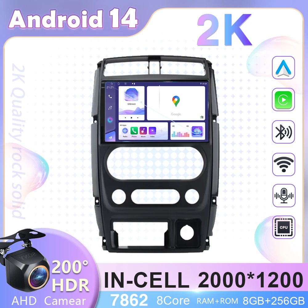 Автомобильное радио Android 14 Carplay для Suzuki Jimny 3 2005-2019 навигация GPS мультимедийный