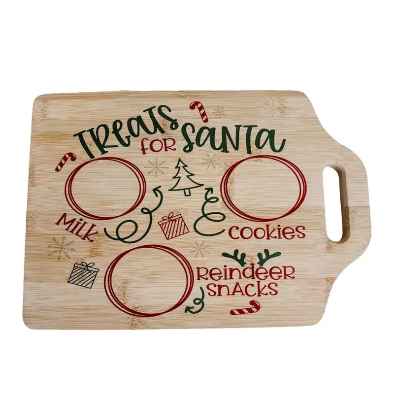 

Wooden Cookie Plate Santa Christmas Eve Treat Tray Plate Christmas Cookies Plate Christmas Treat Plates Wood Serving Board