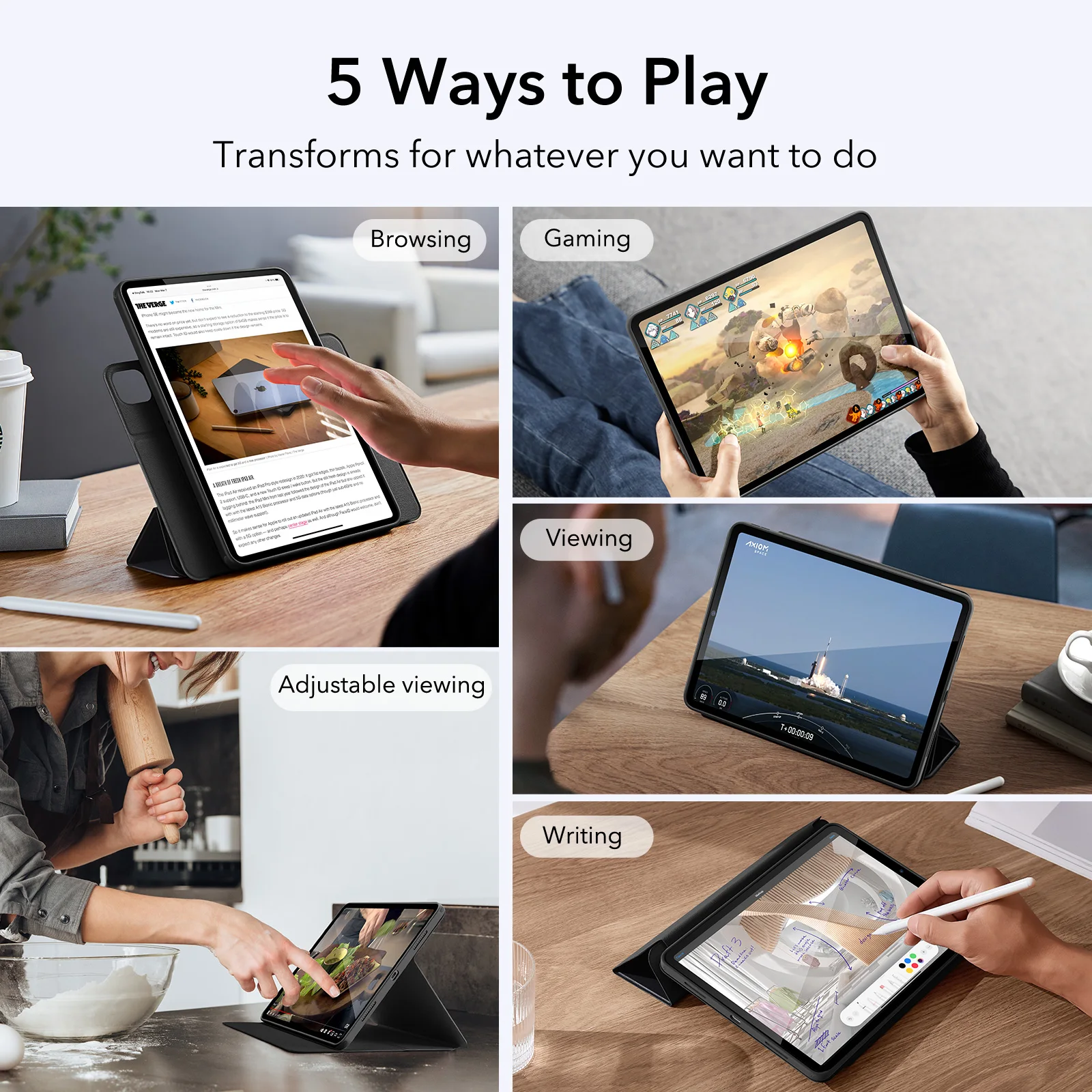 Съемный магнитный чехол ESR для iPad Pro 12,9 дюймов 5-го поколения (2021), чехол серии Rebound 360, iPad Pro 12,9 дюйма, 6-го поколения (art.: 3920d44087aee) - 3920d44087aee
