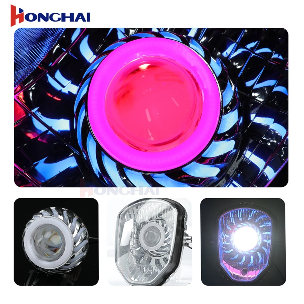 Двойные ангельские глазки мотоциклетные фары дальнего/ближнего света