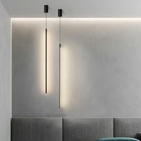 modern simple pendant lamp black long strip chandelier for hotel bedroom living room kitchen background decor led chandelier new