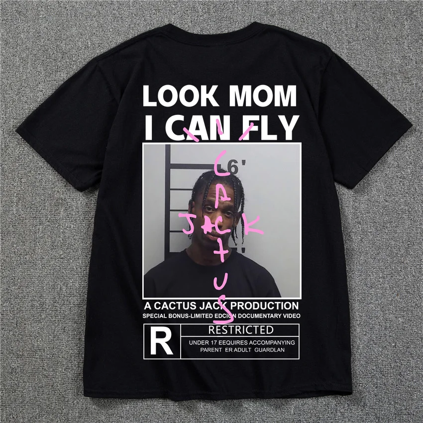 

HOT SALE Cactus Jack T-shirt 2022 Summer Men Women LOOK MOM I CAN FLY Travis Scott Tee ASTROWORLD Hip Hop Short Sleeve Tshirts