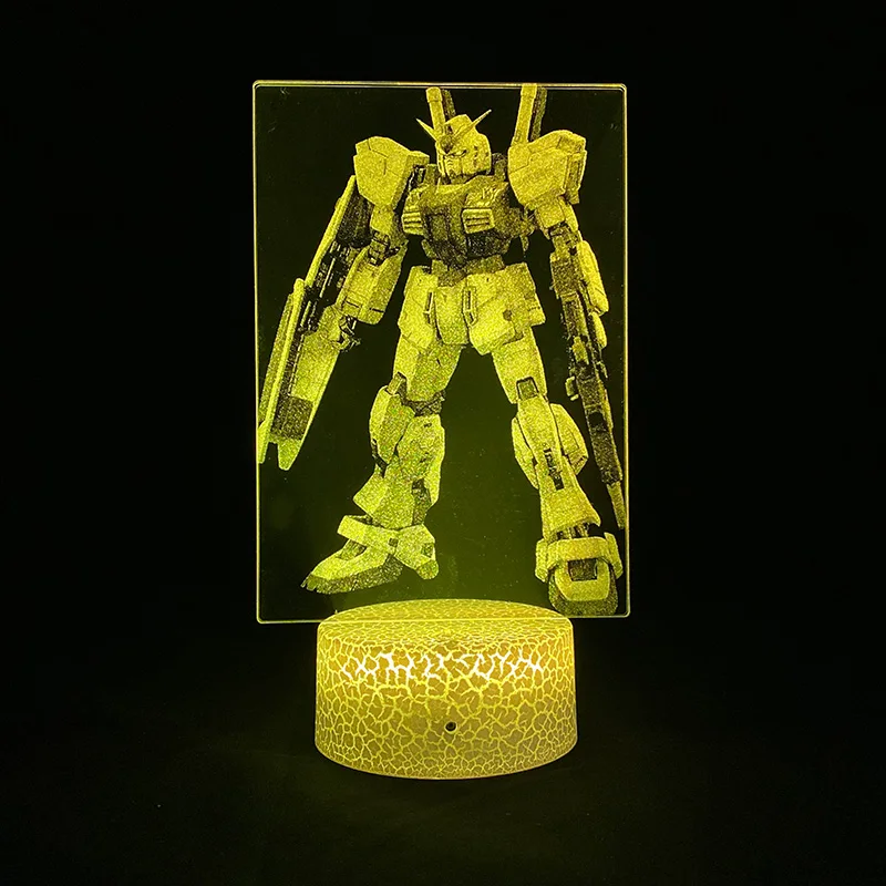 Ночник в стиле аниме 3D GUNDAM с сенсорным датчиком декоративный светильник для