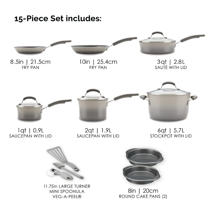 Rachael Ray 15PCS Nonstick Pots Pans Set Cookware Set images - 6