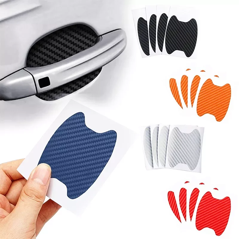 

4Pcs/Set Car Door Sticker Carbon Fiber Scratches Resistant Cover Auto Handle Protection Film Exterior Styling Accessories