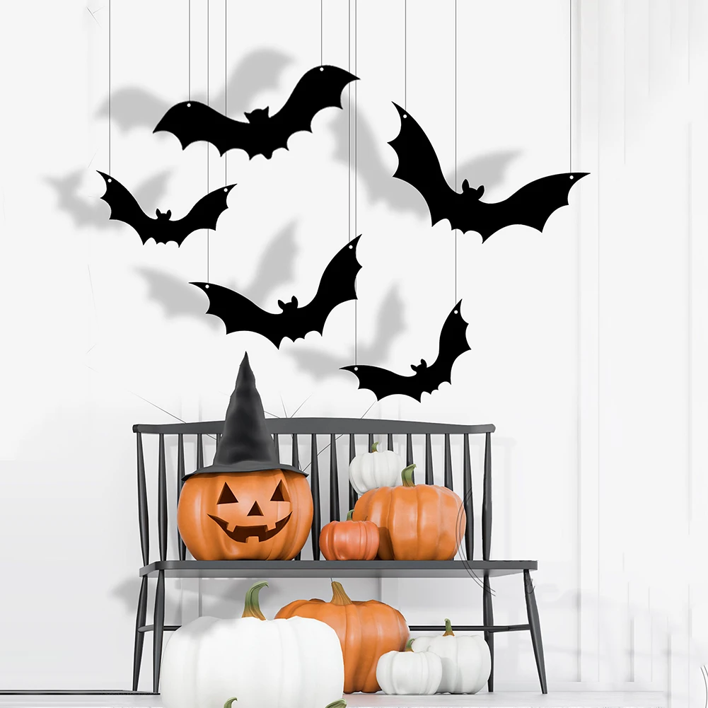 

Новинка, светящиеся в темноте летучие мыши для Хэллоуина, украшения для подвешивания, погодостойкие, легкие, прочные, толстые, прочные, подходят для сада