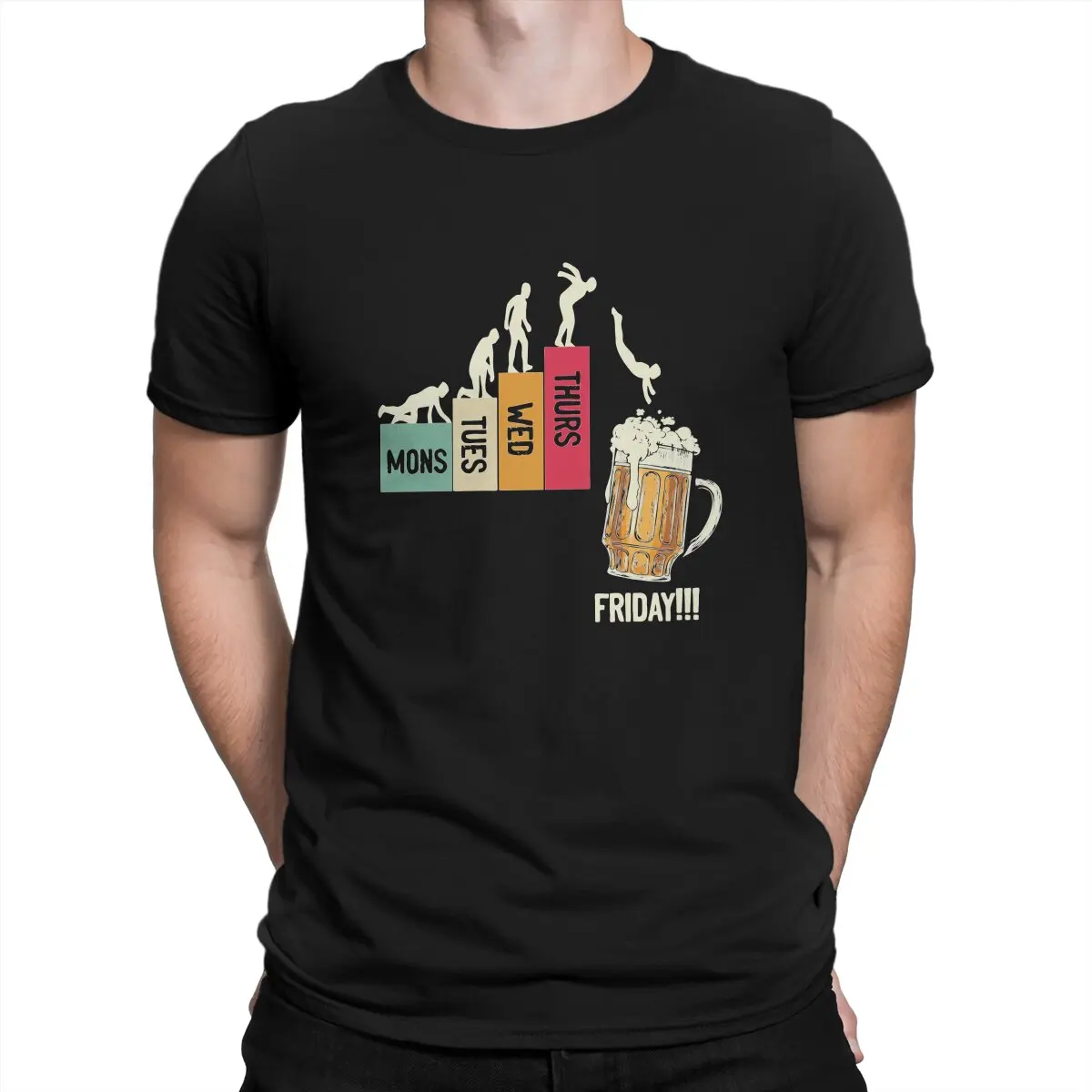 

Casual Mon Tues Wed Thurs Friday Essential T-Shirts Men Crew Neck T Shirt Beer Short Sleeve Tees New Arrival Clothing