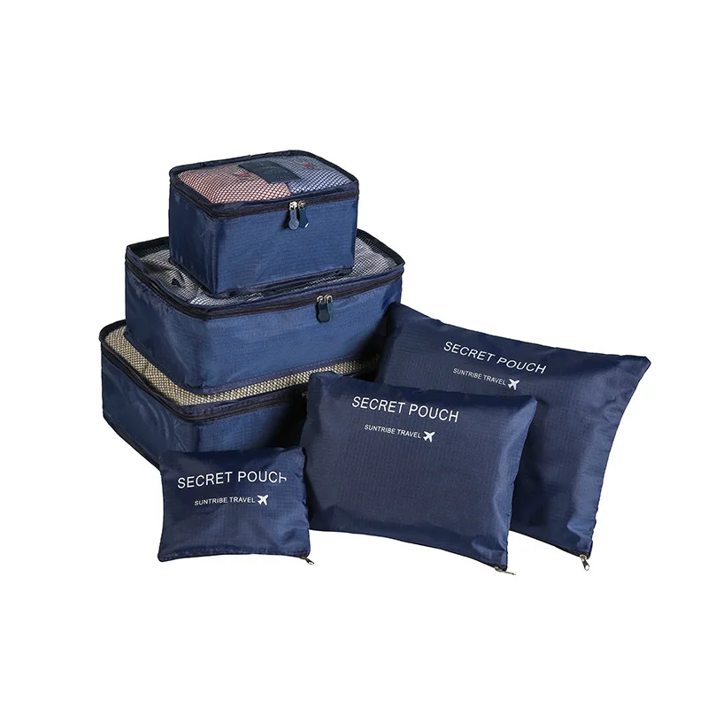 

6PCs/Set Travel Organizer Storage Bags Suitcase Packing Set Storage Cases Portable Luggage Organizer Clothes Shoe Tidy Pouch Bag