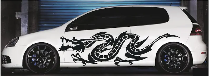 

Asian Dragon Car Vinyl Graphics Semi Trailer Truck RV Boat Decals Kit Set of 2