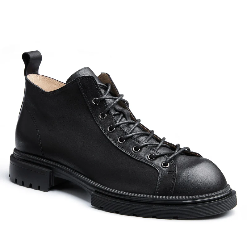 

British Retro Cowboy Boots Mens Ankle Boots Cowhide Army Shoes Men Cowboy Boots Fashion Autumn Winter Genuine Leather Mens Boots